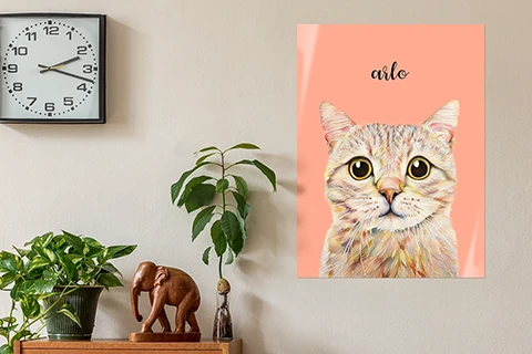 pet portrait printed as a poster