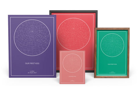 Personalized starmap: 4 maps in different colors